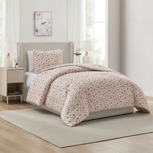 Nestl Modern Comforter, 3pc Floral Comforter Set, Floral Bedding Set - 1 of 4