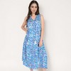 Anna-Kaci Women's Sleeveless Tiered Maxi Dress with Vibrant Abstract Print and Tassel Tie Detail - 2 of 4
