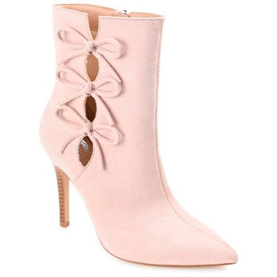 Journee Collection Womens Deandra Tru Comfort Foam Inside Zip Stiletto Booties Blush 12