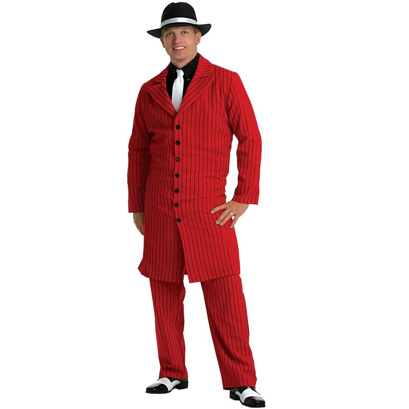 HalloweenCostumes.com Men's Plus Size Red Business Zoot Suit Costume, 1 of 2