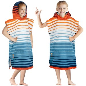 SUN CUBE Kids Changing Robe Surf Beach Towels, Quick Dry Wearable Towel Hood Pocket, Wetsuit Changing Cape for Toddler Boys Girls Teen 3-12 - 1 of 4