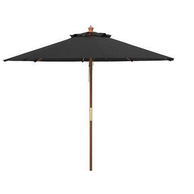 Cannes 11Ft Wooden Pulley Market Umbrella  - PAT8109 - Safavieh