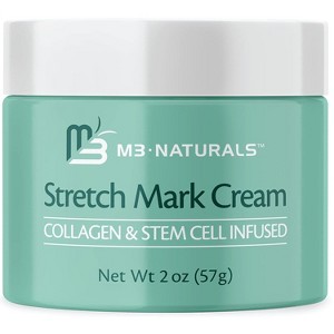 Collagen and Stem Cell Infused Stretch Mark Cream, Stretch Mark Remover Lotion, Scar Prevention Cream, Maternity Skincare Oil, M3 Naturals, 2oz - 1 of 4
