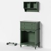 ONWITH Pet Storage Cabinet with Wall Mounted Cabinet, 2 Drawers and Semi-Open Space - 3 of 4