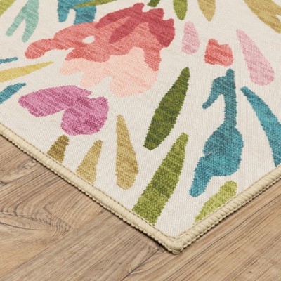 5' x 7' Multicolor Synthetic Flat Woven Oriental Rug