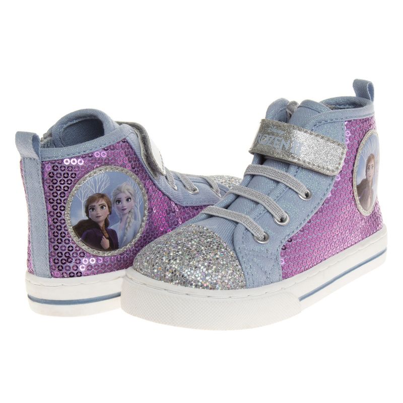 Disney Girls High Top Sneakers  Lightweight Canvas Breathable with Sequins (Toddler/Little Kid), 3 of 11