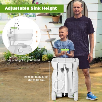 45L White Portable Hand Wash Station with Foot Pump