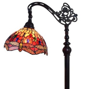 Amora Lighting Tiffany Style Dragonfly Reading Floor Lamp 62 Inch - 1 of 4