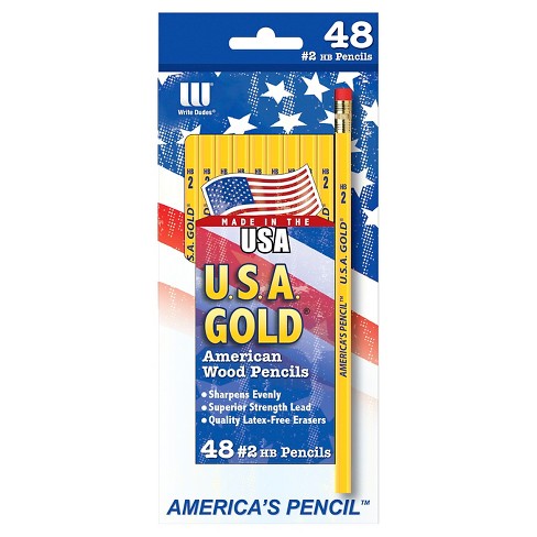 48ct #2 HB Pencils 2mm Premium American Wood Yellow - U.S.A. Gold - image 1 of 2