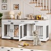 71'' Large Dog Crate for 2 Dogs, Dog Crate Furniture with 3 Drawers, Heavy Duty Dog Cage and TV Stand - 2 of 4