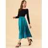INSPIRE CHIC Women's Party Elastic Waist Metallic Shiny Accordion Pleated Midi Skirt - 4 of 4