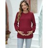 Maternity Tops Sweatshirt Button-Slit Faux Sweater - 3 of 4