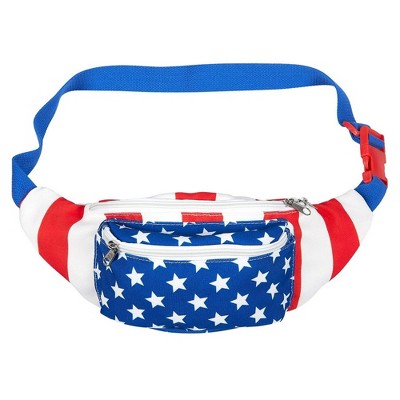 Juvale USA Fanny Pack - American Flag Fanny Pack, Patriotic Waist Bag for Vacations, Special Events, Daily Use - 15 x 4.5 x 3 Inches