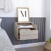 Vynxaria Busan Modern Floating Nightstand with Single Drawer and Two-Tiered Shelves - 2 of 4