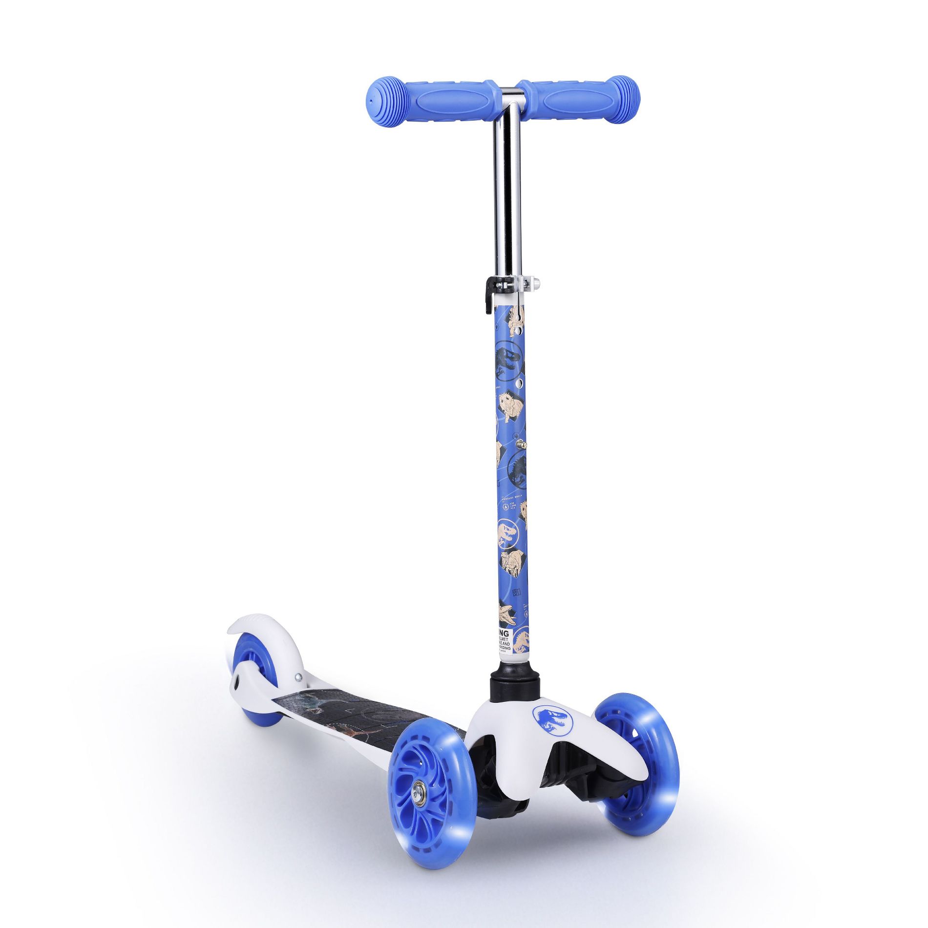 Jurassic World 3-Wheel Tilt & Turn Scooter with Light-Up Wheels – Wide and Sturdy Deck