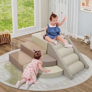 Whisen 7-Piece Kids Tongue-Shaped Soft Foam Crawling and Climbing Toy Set & Soft Play Equipment, Suitable as a Gift, Indoor or Outdoor Use - Brown - 1 of 4