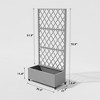 Maggift Planters Metal Rectangular Planter Box with Climbing Frame, Diamond Planters for Outdoor Plants, Porch Patio Garden, Gray 39"*26"*7" - 4 of 4