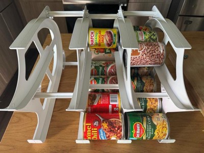 FIFO Mini Can Tracker Stores up to 30 Cans | Rotates First in First Out |  Storage for Home Cupboard, Pantry and Cabinet | Organize Your Kitchen | 4