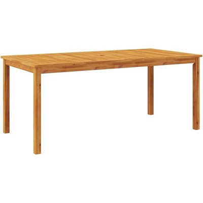 vidaXL Patio Dining Table - 70.9"x35.4"x29.5" Solid Acacia Wood - Rectangular Outdoor Garden Furniture