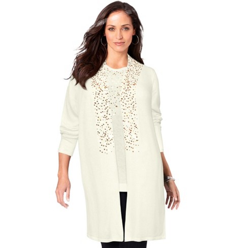 Womens plus 2025 white cardigan