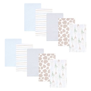 Hudson Baby Cotton Flannel Burp Cloths 10-Pack, Modern Safari Friends, One Size - 1 of 4