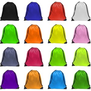 Waterproof Drawstring Backpack Bulk, Nylon Cinch Bags in 10 Colors for School, Gym, Sports - 1 of 4
