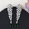 Anna-Kaci Plated Leopard Cheetah Panther Head Zircon Tassel 925 Sterling Silver Drop Dangle Earrings for Women - 2 of 4