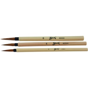 Sax Bamboo Watercolor Paint Brushes, Fine Tip, Assorted Sizes, Set of 3 - 1 of 4