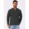 INSPIRE CHIC Men's Long Sleeve Quarter Zip Mock Neck Knitted Polo Sweater - 4 of 4