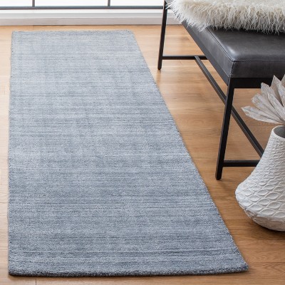 Mirage Dark Gray Hand Loomed Viscose Runner Rug