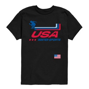 Boys' - Instant Message - Usa Winter Sports Oversized Short Sleeve Graphic T-Shirt - 1 of 4