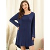 Allegra K Women's Soft Long Sleeve Mini Lounge Dress Nightgown - 2 of 4