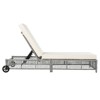 VisioGear Outdoor Rattan Lounge Chair, Patio Chaise Lounge with 5-Position Backrest, Cushion and Wheels, Grey&Beige, 76.4"*25.2"*41.3" - 4 of 4