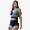 Calypsa Women's Emery 2-Piece Wrap Style Swim Set With Reversible Top and High-Waisted Bottom - 3 of 4