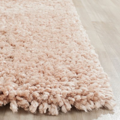 Beige 5x8 Hand-Tufted Synthetic Shag Rug