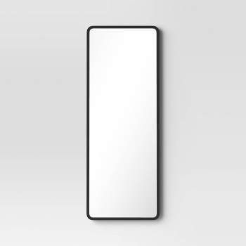 22" x 60" Rounded Corner Wood Leaner Mirror Black - Threshold™