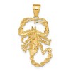 Black Bow Jewelry 14k Yellow Gold Large Textured Scorpion Pendant - 3 of 4
