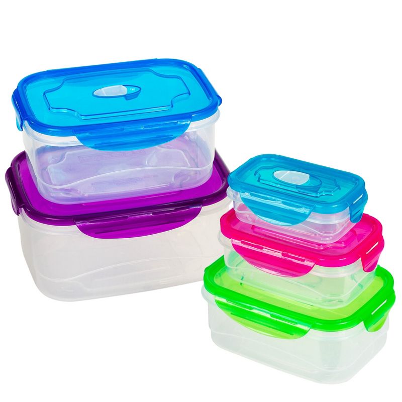 Lexi Home Jumbo 5-Piece Lock and Seal Rectangle Food Storage Container Set, 1 of 6