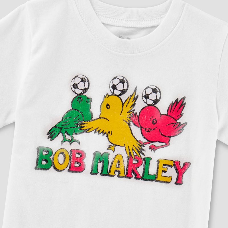 Toddler Bob Marley Logo Printed T-Shirt - White, 3 of 4