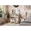 Makeup Vanity Table with LED Lighted Mirror, Vanity Table Set with 2 Drawer & Charging Station, Small Vanity Desk Set with Storage Stool, Femal Gift - 3 of 4