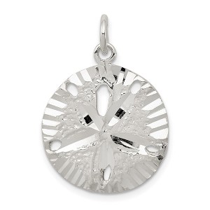 Black Bow Jewelry Sterling Silver 20mm Sand Dollar Pendant - 1 of 4