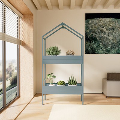 GRANDPATIO Outdoor Steel Planter Stand With Large Storage