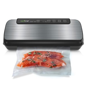NutriChef Automatic Vacuum Sealer System with Stainless Steel Housing (PKVS20STS) - Includes Vacuum Bags & Wine Stopper - 1 of 4