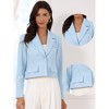 Allegra K Women Lapel Collar Cropped Long Sleeve Business Office Jacket Blazer - 2 of 4
