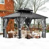 ODK 10X12 FT Outdoor Hardtop Gazebo, Heavy Duty Aluminum Gazebo, Metal Frame Patio Canopy, All-Weather Protection Metal Canopy for Backyard, Garden - 2 of 4