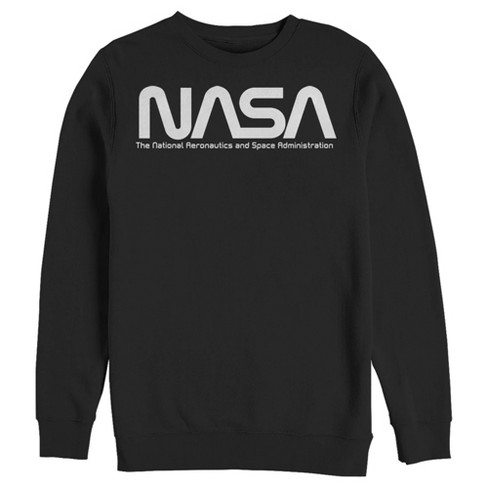 Men's Nasa Text Simple Logo Sweatshirt - Black - Small : Target