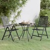 vidaXL Patio Dining Set 3 Piece Garden Dining Set with Patio Table and Chairs Outdoor Dining Set Folding Chair Expanded Metal Mesh Anthracite - 2 of 4