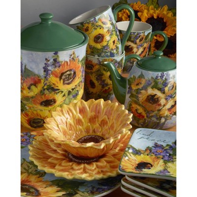 Scripted Sunflower Kitchen Stoneware