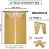 Regal Home Collections Amore 5-Piece Window Curtain Set with Valance and 2 Tiebacks 54x84 - 4 of 4