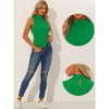 Allegra K Women's Mock Neck Sleeveless Keyhole Back Ribbed Knit Blouses - 2 of 4